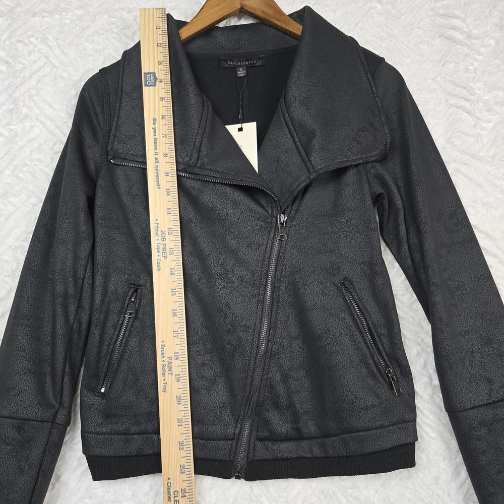 NWT Dance & Marvel Women's Black Moto Jacket Size Small - Picture 8 of 9